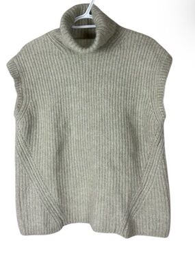 Zara Wool Chunky Turtleneck Sweater Vest